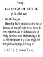 Chương 4: KIỂM ĐỊNH GIẢ THIẾT THỐNG KÊ doc