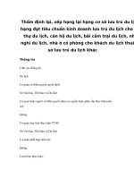 Thẩm định lại, xếp hạng lại hạng cơ sở lưu trú du lịch: hạng đạt tiêu chuẩn kinh doanh lưu trú du lịch cho biệt thự du lịch, căn hộ du lịch, bãi cắm trại du lịch, nhà nghỉ du lịch, nhà ở có phòng cho khách du lịch thuê, cơ sở lưu trú du lịch khác pdf