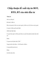 Chấp thuận đề xuất dự án BOT, BTO, BT của nhà đầu tư ppt