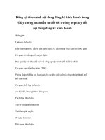 Đăng ký điều chỉnh nội dung đăng ký kinh doanh trong Giấy chứng nhận đầu tư đối với trường hợp thay đổi nội dung đăng ký kinh doanh doc