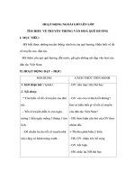 Giáo án Tiếng Việt 3 - HOẠT ĐỘNG NGOÀI GIỜ LÊN LỚP - TÌM HIỂU VỀ TRUYỀN THỐNG VĂN HOÁ QUÊ HƯƠNG ppt