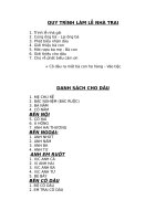 quy trình làm lễ đám cưới