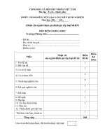 PHIẾU CHẤM ĐIỂM, XẾP LOẠI SKKN