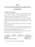 Vai trò của văn học dân gian đối với sự phát triển của văn hóa dân tộc