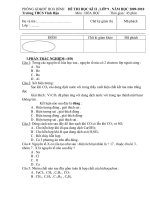 Đề thi học kì II môn Hóa 9
