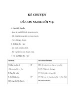 Giáo án Tiếng Việt lớp 1 - KỂ CHUYỆN - DÊ CON NGHE LỜI MẸ pptx