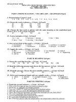 Đáp án HSG Tiếng Anh 9 - Bắc Ninh 2010