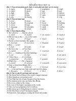 BÀI LUYỆN TẬP UNIT 15 - LỚP 6