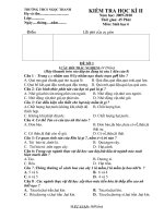Đề-Đáp án, kiểm tra học kì II (Sinh học 6)