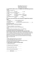 Đề Kiểm tra Anh Văn lớp 7(Số 05)