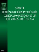 Chương III: TƯ TƯỞNG HỒ CHÍ MINH VỀ CHỦ NGHĨA XÃ HỘI VÀ CON ĐƯỜNG QUÁ ĐỘ LÊN CHỦ NGHĨA XÃ HỘI Ở VIỆT NAM pptx