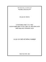 “Cơ sở khoa học của việc giảm nghèo bền vững cho các hộ nông dân trên địa bàn tỉnh bắc kạn