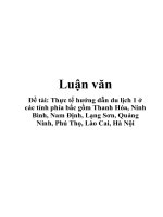 Đề tài: Thực tế hướng dẫn du lịch 1 ở các tỉnh phía bắc gồm Thanh Hóa, Ninh Bình, Nam Định, Lạng Sơn, Quảng Ninh, Phú Thọ, Lào Cai, Hà Nội ppt