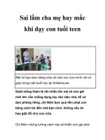 Sai lầm cha mẹ hay mắc khi dạy con tuổi teen pot