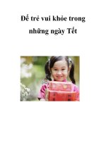 Để trẻ vui khỏe trong những ngày Tết ppt