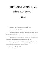 BIỆT LẠC (LẠC MẠCH) VÀ CÁCH VẬN DỤNG (Kỳ 4) potx