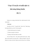 Y học Cổ truyền với miễn dịch và khả năng kháng khuẩn (Kỳ 1) pps