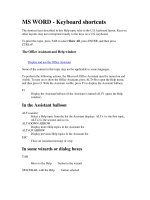 MS WORD - Keyboard shortcuts ppt