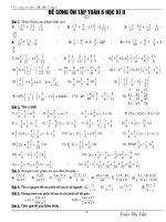 Đề cương tổng hợp toán 6 kỳ II