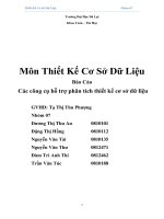 báo cáo ''''''''  các công cụ hỗ trợ phân tích thiết kế cơ sở dữ liệu ''''''''