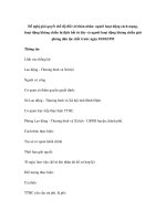 Đề nghị giải quyết chế độ đối với thân nhân: người hoạt động cách mạng, hoạt động kháng chiến bị địch bắt tù đày và người hoạt động kháng chiến giải phóng dân tộc chết trước ngày 01/01/1995 pptx