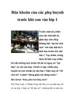 Băn khoăn của các phụ huynh trước khi con vào lớp 1 docx