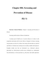 Chapter 004. Screening and Prevention of Disease (Kỳ 1) pptx