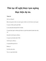 Thủ tục đề nghị được tạm ngừng thực hiện dự án potx