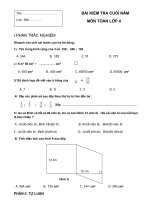 bài kháo sát cuối năm toán 4 - đề 9