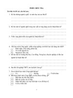 Phiếu điều tra hứng thú HS