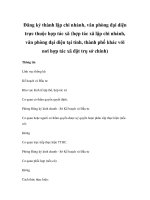 Đăng ký thành lập chi nhánh, văn phòng đại diện trực thuộc hợp tác xã (hợp tác xã lập chi nhánh, văn phòng đại diện tại tỉnh, thành phố khác với nơi hợp tác xã đặt trụ sở chính) pptx