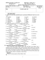 ĐỀ KIỂM TRA ANH 9 LẦN 4