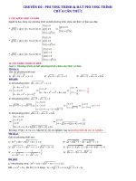 Phương trình và bất phương trình chứa căn thức