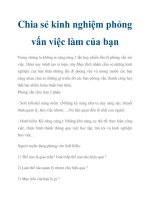 Chia sẻ kinh nghiệm phỏng vấn việc làm của bạn pps