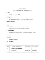 Giáo án Tiếng anh lớp 3 - LESSON PLAN UNIT 9: MY HOUSE / Section A (4,5,6,7) pps