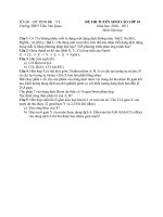 Đề thi Hóa tuyển sinh khối 10