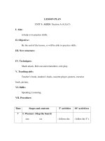 Giáo án Tiếng anh lớp 3 - LESSON PLAN UNIT 8: AGES / Section A (4,5,6,7) pptx