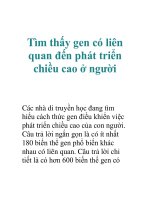 Tìm thấy gen có liên quan đến phát triển chiều cao ở người doc