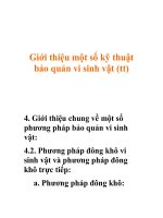 Giới thiệu một số kỹ thuật bảo quản vi sinh vật (tt) pdf