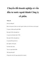 Chuyển đổi doanh nghiệp có vốn đầu tư nước ngoài thành Công ty cổ phần ppt