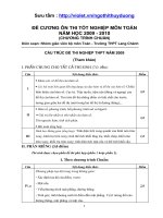 Đề cương ôn thi tốt nghiệp môn toán 2009-2010