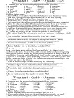 Written test - grade 9 - number 4- 45 minutes