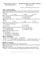 Đề + đáp án Địa 6 HK I 2009 - 2010
