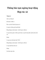 Thông báo tạm ngừng hoạt động Hợp tác xã pptx