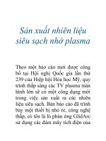 Sản xuất nhiên liệu siêu sạch nhờ plasma pdf