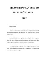 PHƯƠNG PHÁP VẬN DỤNG LỘ TRÌNH ĐƯỜNG KINH (Kỳ 1) docx