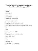 Thông báo về người đại diện theo ủy quyền của cổ đông là tổ chức đối với công ty cổ phần ppsx