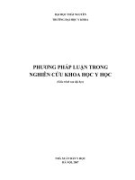 PHƯƠNG PHÁP LUẬN TRONG NGHIÊN CỨU KHOA HỌC Y HỌC PHẦN 1 doc