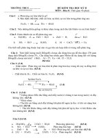 Đề Kiểm tra Học kỳ II môn Hóa khối 8