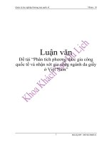 Đề tài “Phân tích phương thức gia công quốc tế và nhận xét gia công ngành da giầy ở Việt Nam” docx